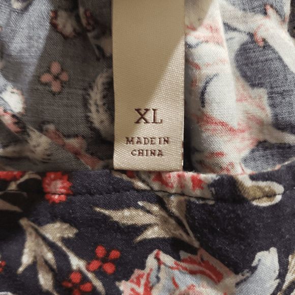 Knox Rose Boho Black Red Floral Tiered Vented Button Front Maxi Skirt Size XL - Picture 6 of 11